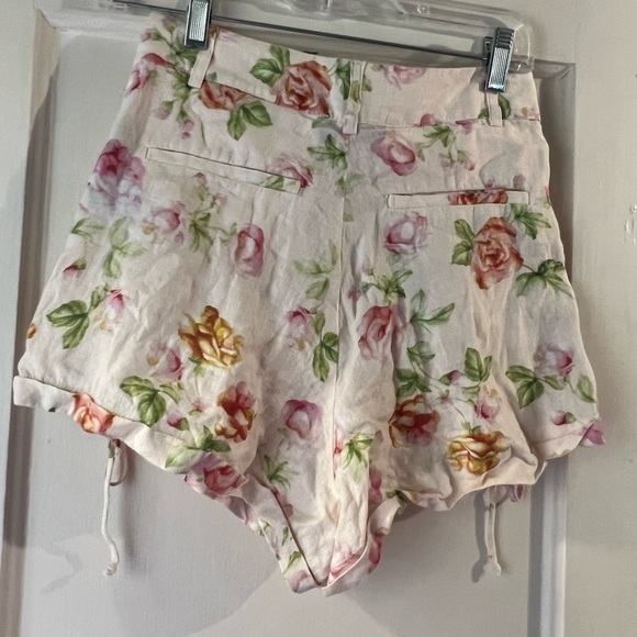 The Kooples Linen Lace Floral Shorts 1 - Picture 9 of 10